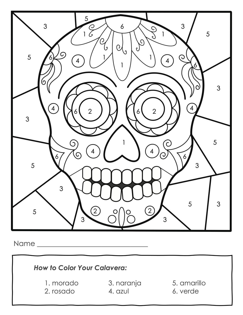 Sugar Skull Coloring Pages And Masks For D A De Muertos Sugar Skull Coloring Pages And Masks For D A De Muertos