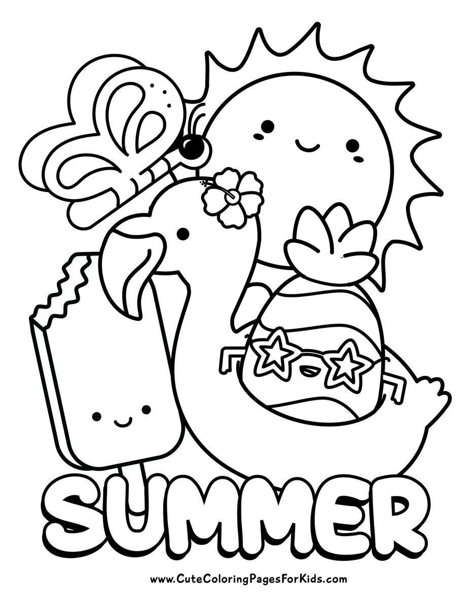 Summer Coloring Pages 10 Free Printable PDF Downloads Cute Coloring Pages For Kids 3 Free Printable Fall Coloring Pages For Kids