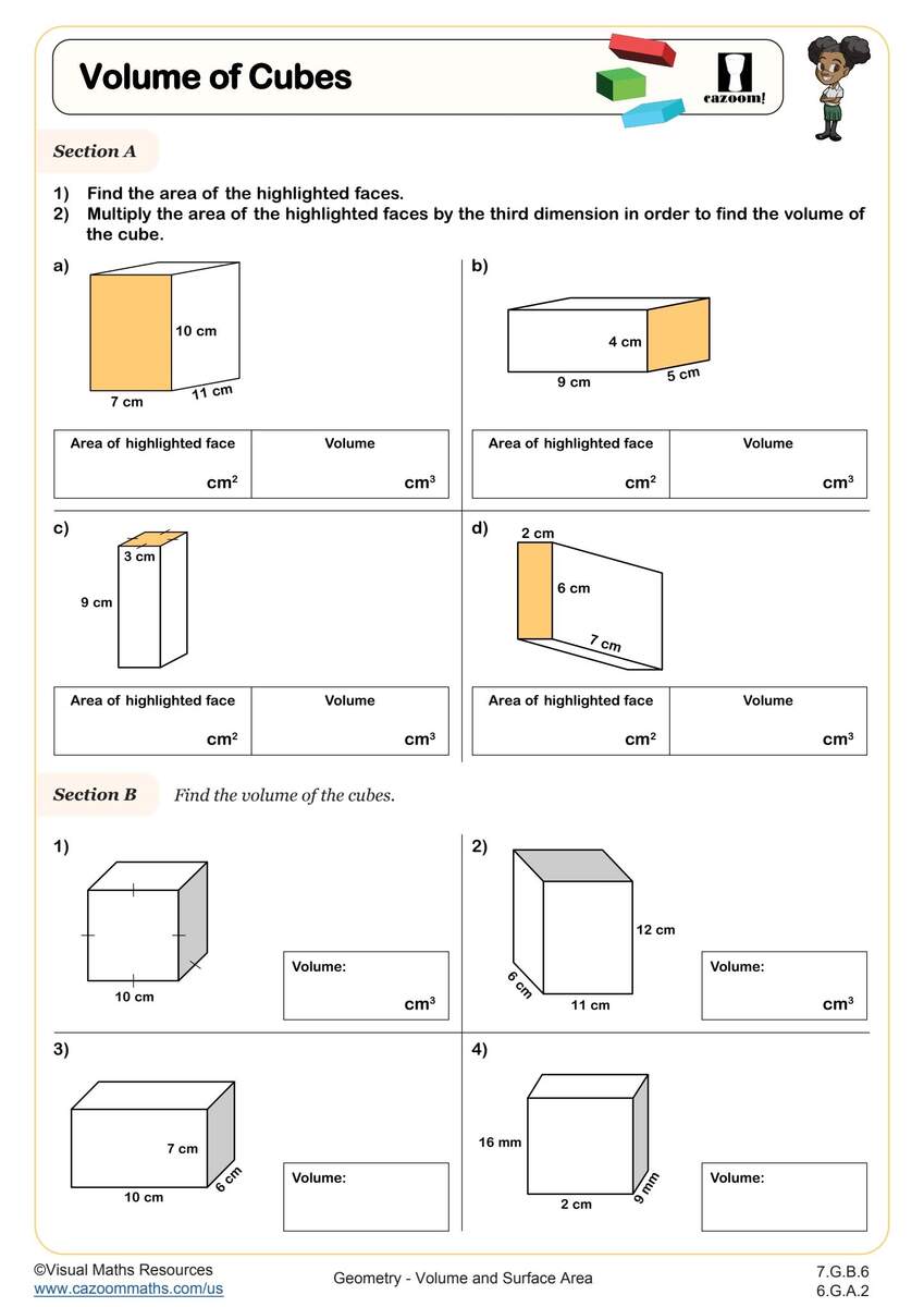 Surface Area And Volume Worksheets Printable PDF Worksheets Cazoom Math