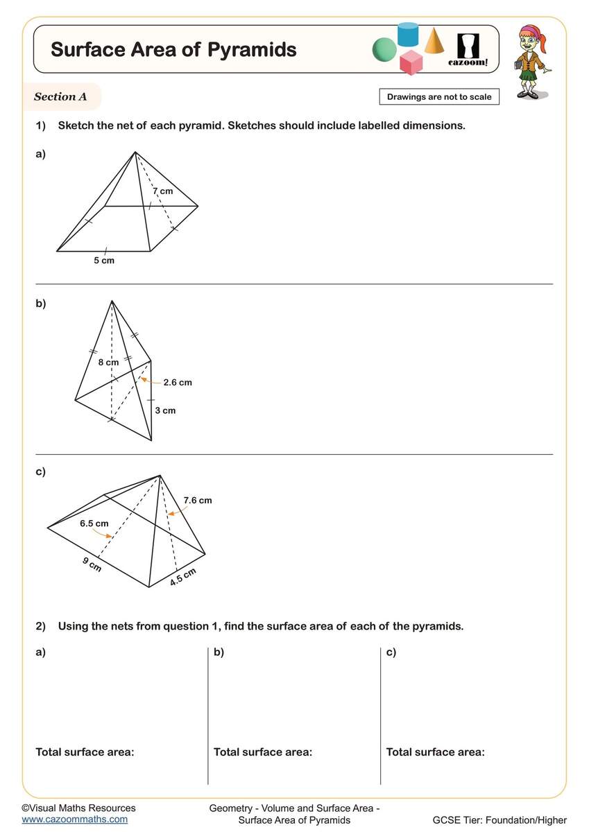 Volume And Surface Area Of Cones And Spheres Worksheet PDF Printable Geometry Worksheet Cazoom Math