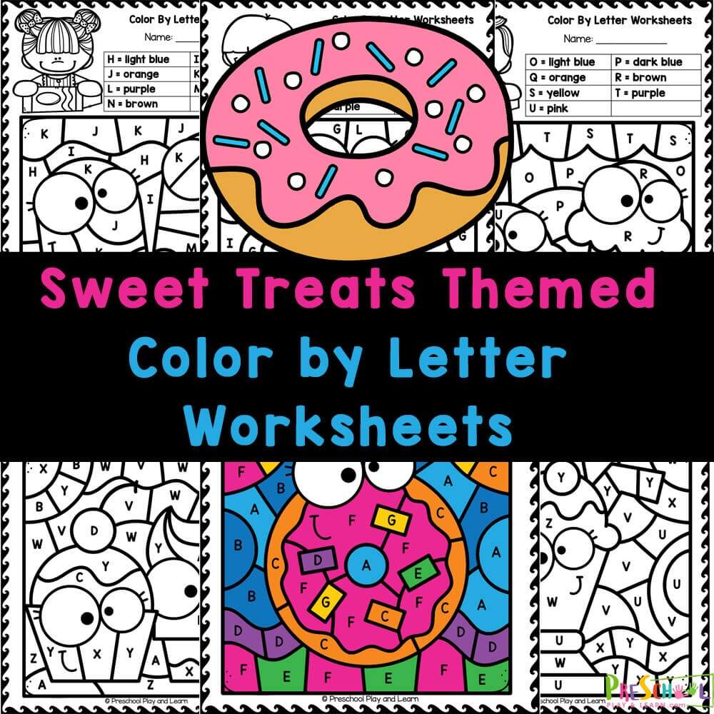 Sweet Treats Color By Alphabet Letter Worksheets For Preschoolers FREE