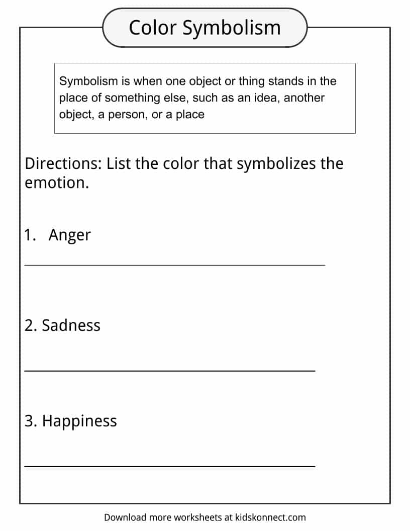 Symbolism Examples Definition Worksheets For Kids