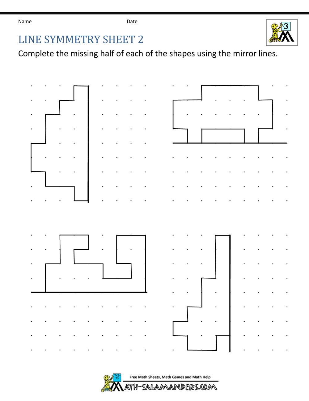 Symmetry Worksheets