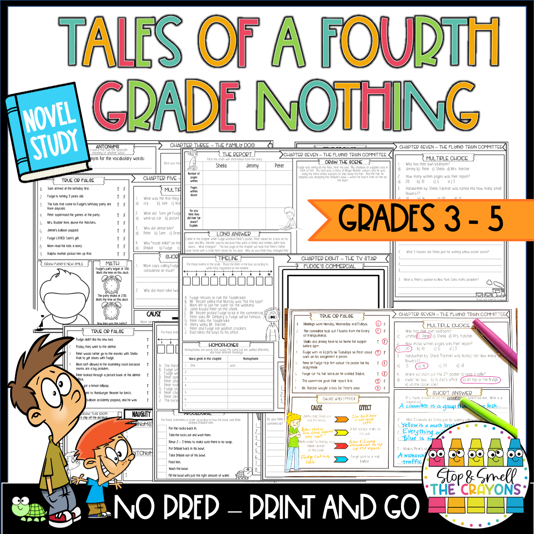 Tales Of A Fourth Grade Nothing Novel Study Stop And Smell The Crayons