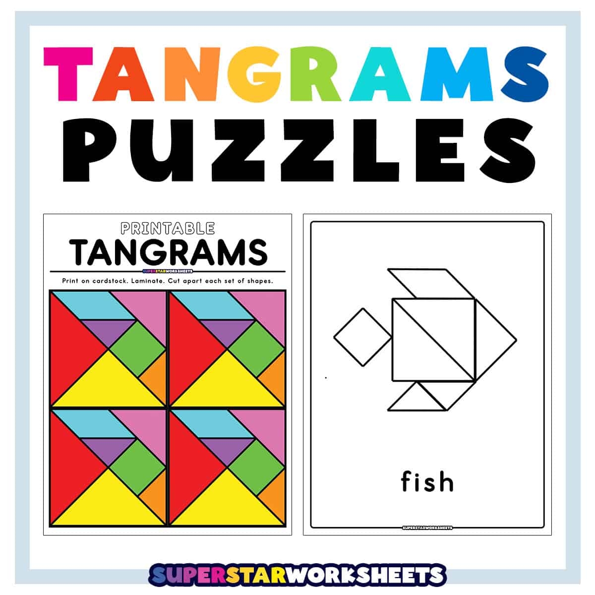 Printable Tangram Challenge Cards Only Passionate Curiosity
