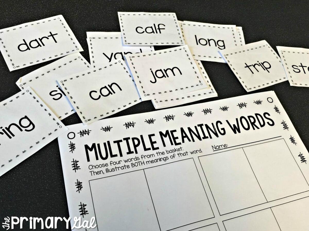 Teaching Multiple Meaning Words A Free Activity The Primary Gal