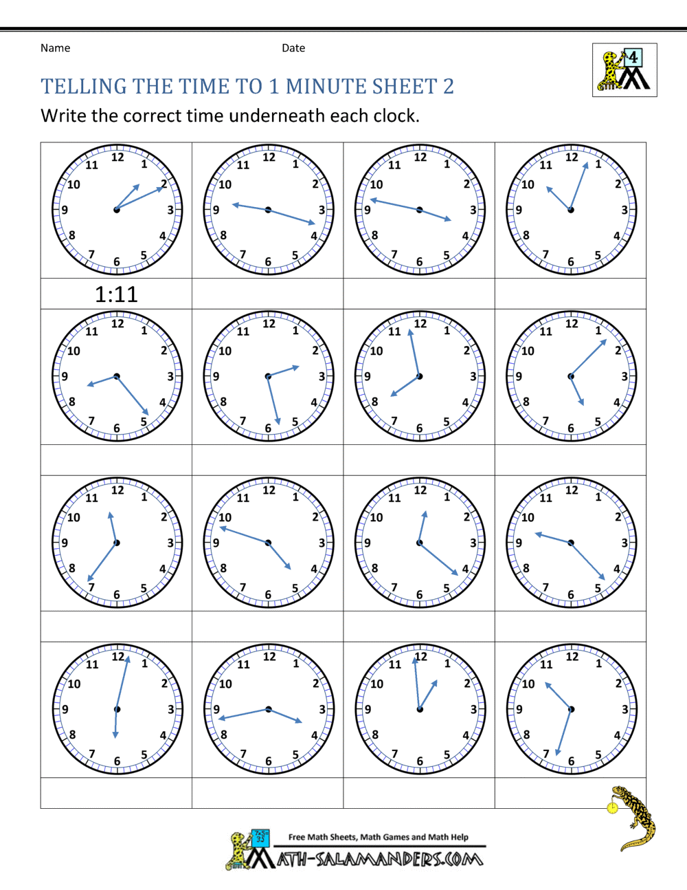 Free Printable Telling Time Worksheets Paper Trail Design