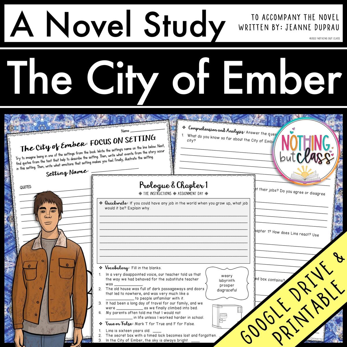 The City Of Ember Novel Study Unit Comprehension And Vocabulary With Activities And Tests Made By Teachers