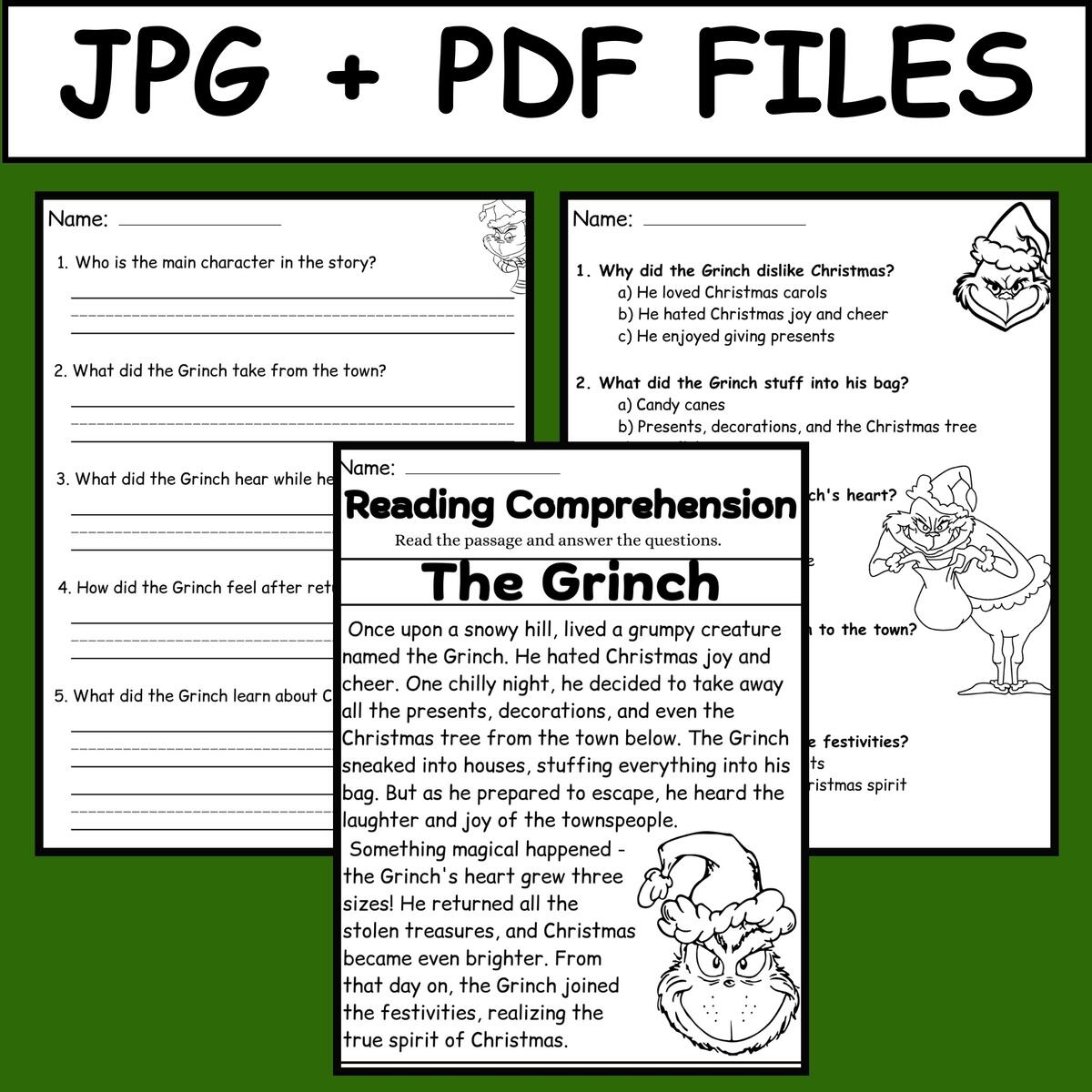 The Grinch Day Reading Comprehension Questions How The Grinch Stole Christmas Made By Teachers The Grinch Day Reading Comprehension Questions How The Grinch Stole Christmas Made By Teachers
