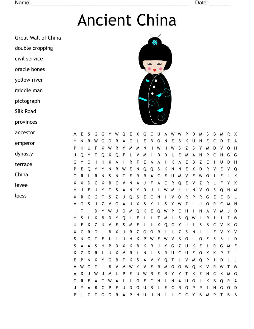 The Shang Dynasty Worksheet WordMint