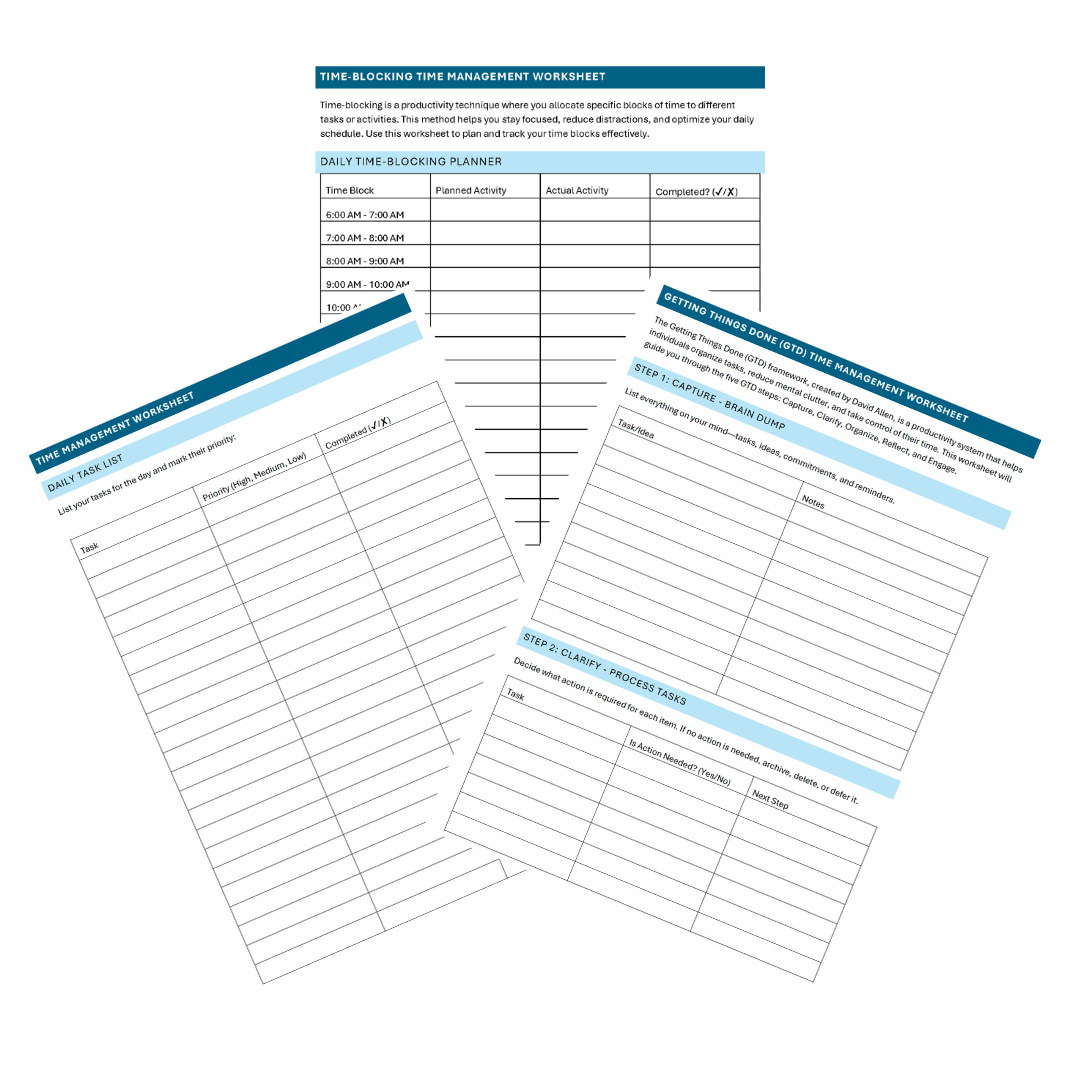 Time Management Worksheet Free Printable Guide