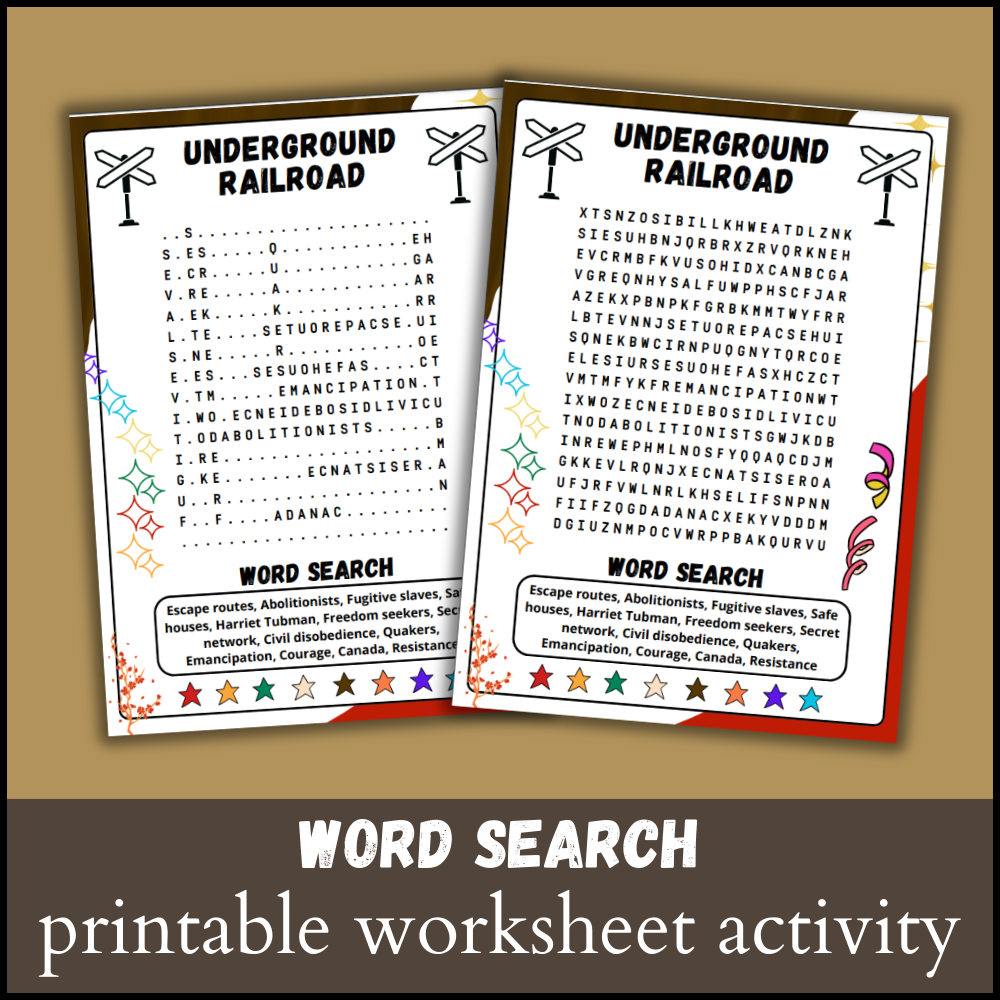 Underground Railroad Routes Word Search Puzzle Worksheet Activity Made By Teachers