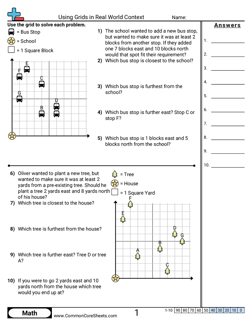 Using Grids In Real World Context Worksheet Download