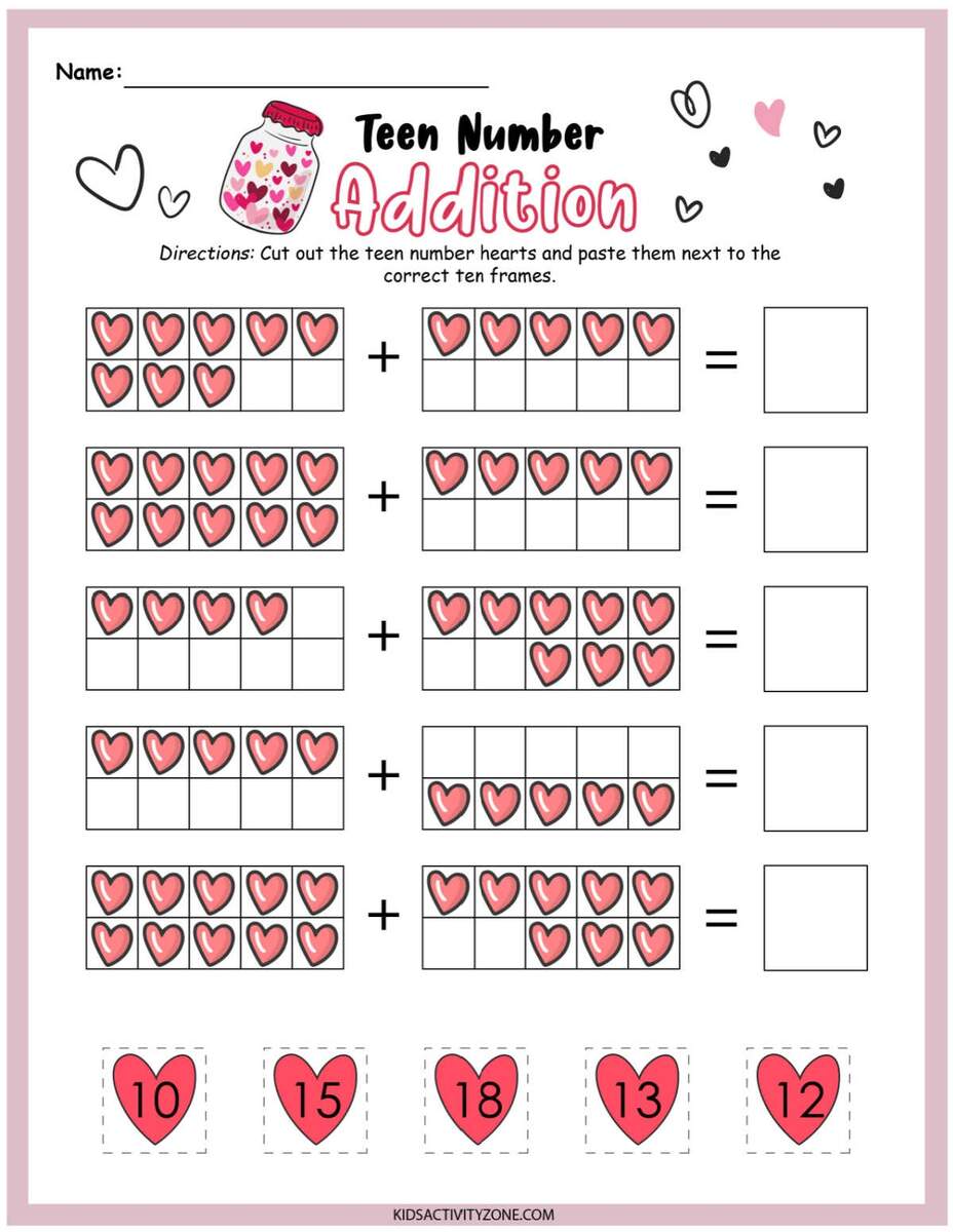 Valentine S Day Math Packet Preschool Kindergarten Kids Activity Zone Valentine S Day Math Packet Preschool Kindergarten Kids Activity Zone