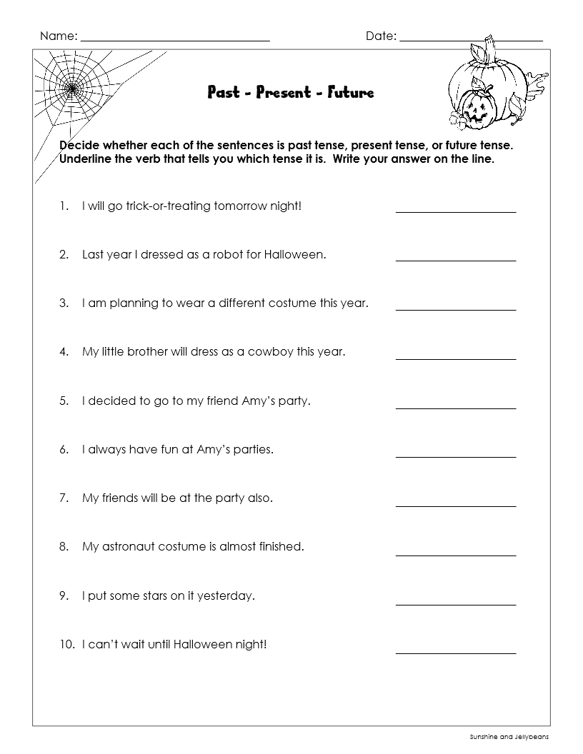 Verb Tense Practice Past Present Future Halloween Grades 2 3 Made By Teachers Verb Tense Practice Past Present Future Halloween Grades 2 3 Made By Teachers