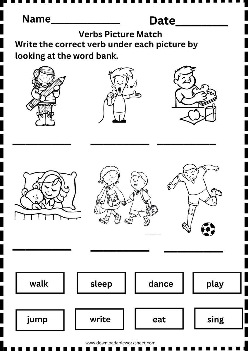 Best Action Verbs Worksheets For Grade 1 9 Printable English Grammar Pages