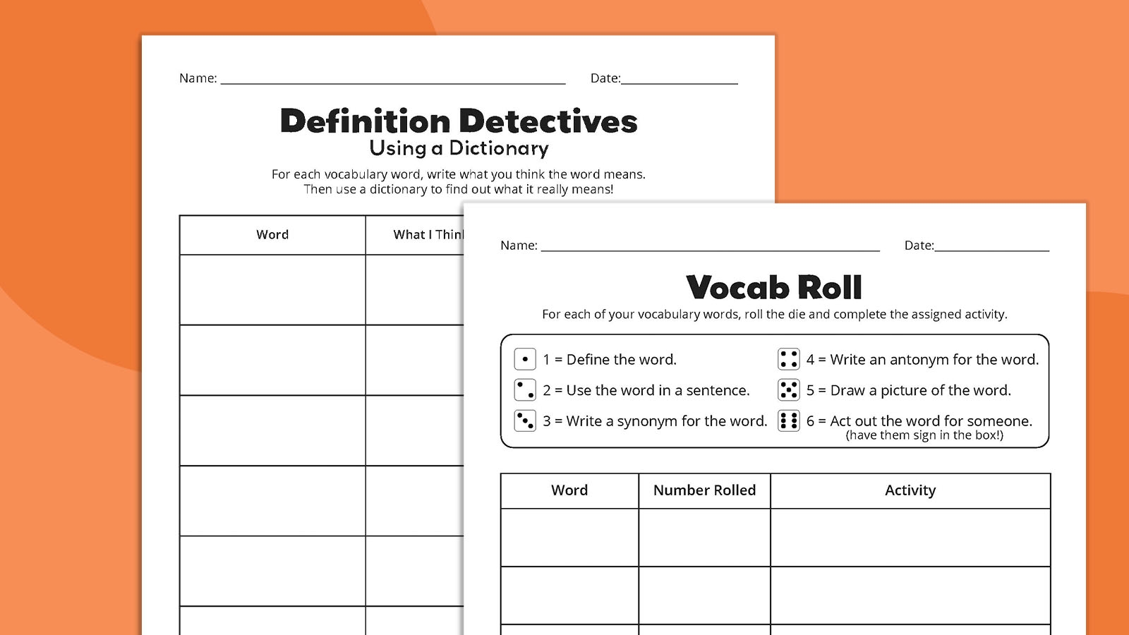 Class 5 Vocabulary Sentences Worksheet PDF Free Printable Practice