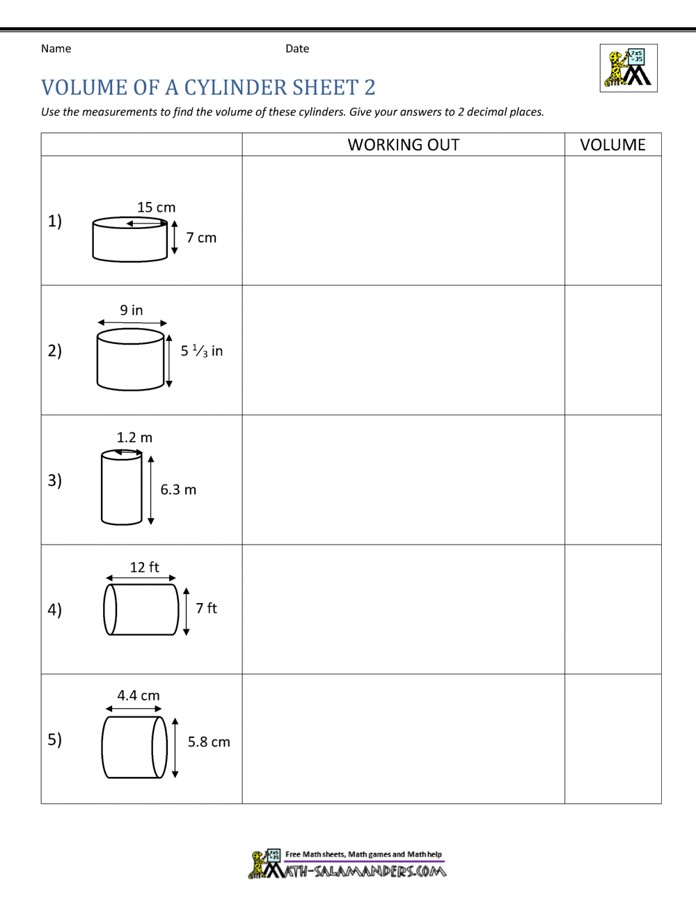 Volume Of A Cylinder Calculator