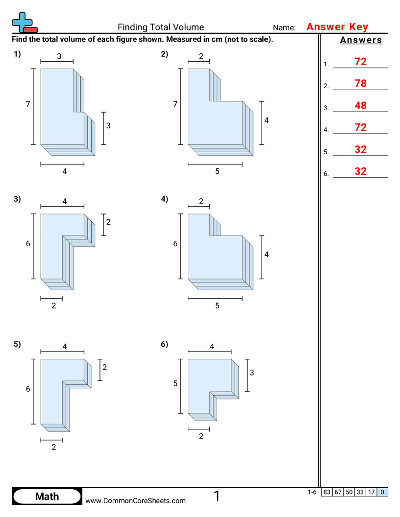 Volume Worksheets