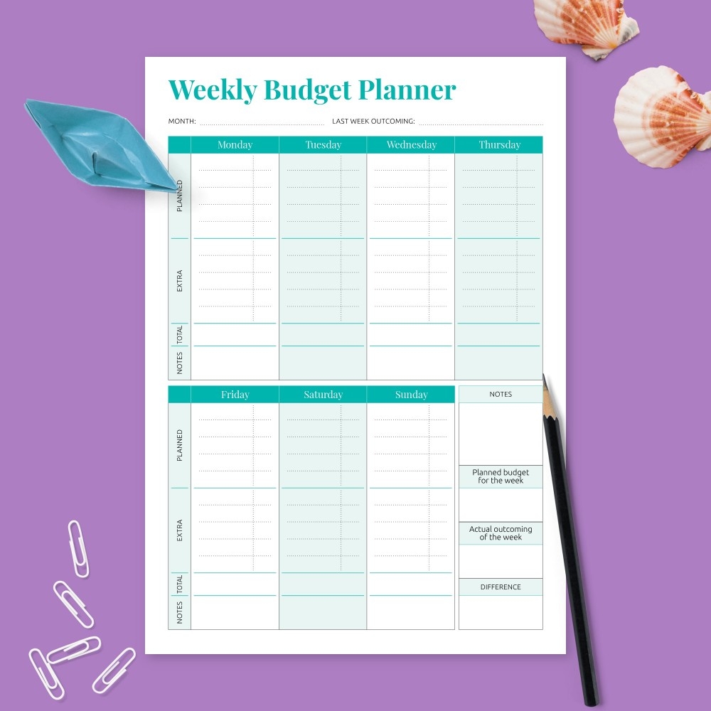 Weekly Budget Planner Templates Download Printable PDF Printsbery