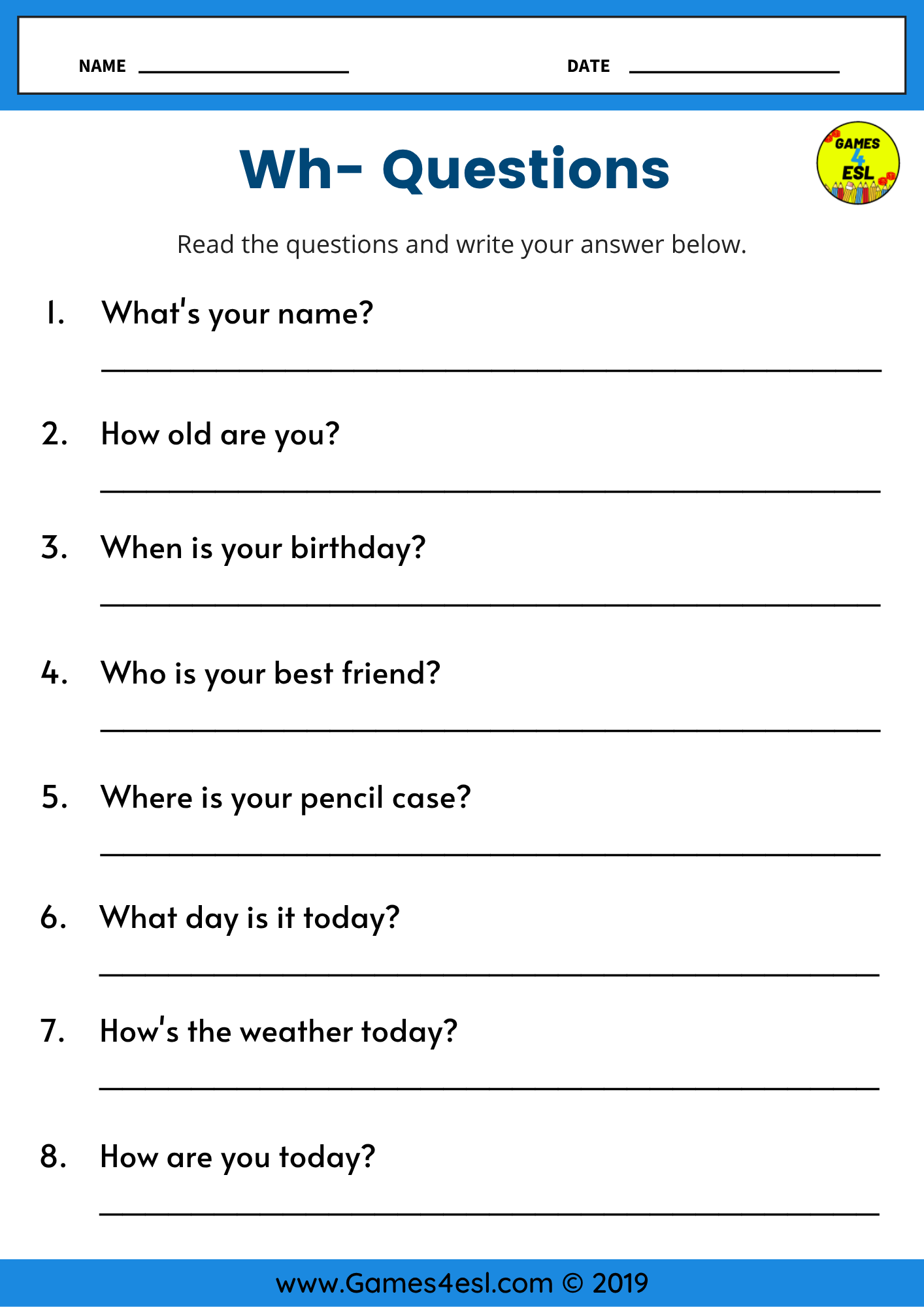 Wh Questions Worksheets Practice Who What When Where Why Which And How Games4esl Wh Questions Worksheets Practice Who What When Where Why Which And How Games4esl