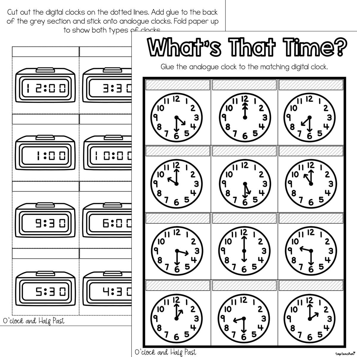 What S That Time Match Worksheet O Clock Half Past Top Teacher What S That Time Match Worksheet O Clock Half Past Top Teacher