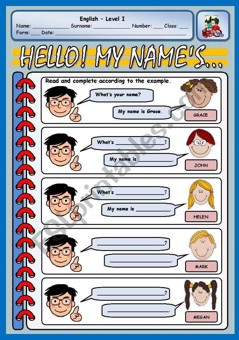 WHAT S YOUR NAME ESL Worksheet By Xani WHAT S YOUR NAME ESL Worksheet By Xani