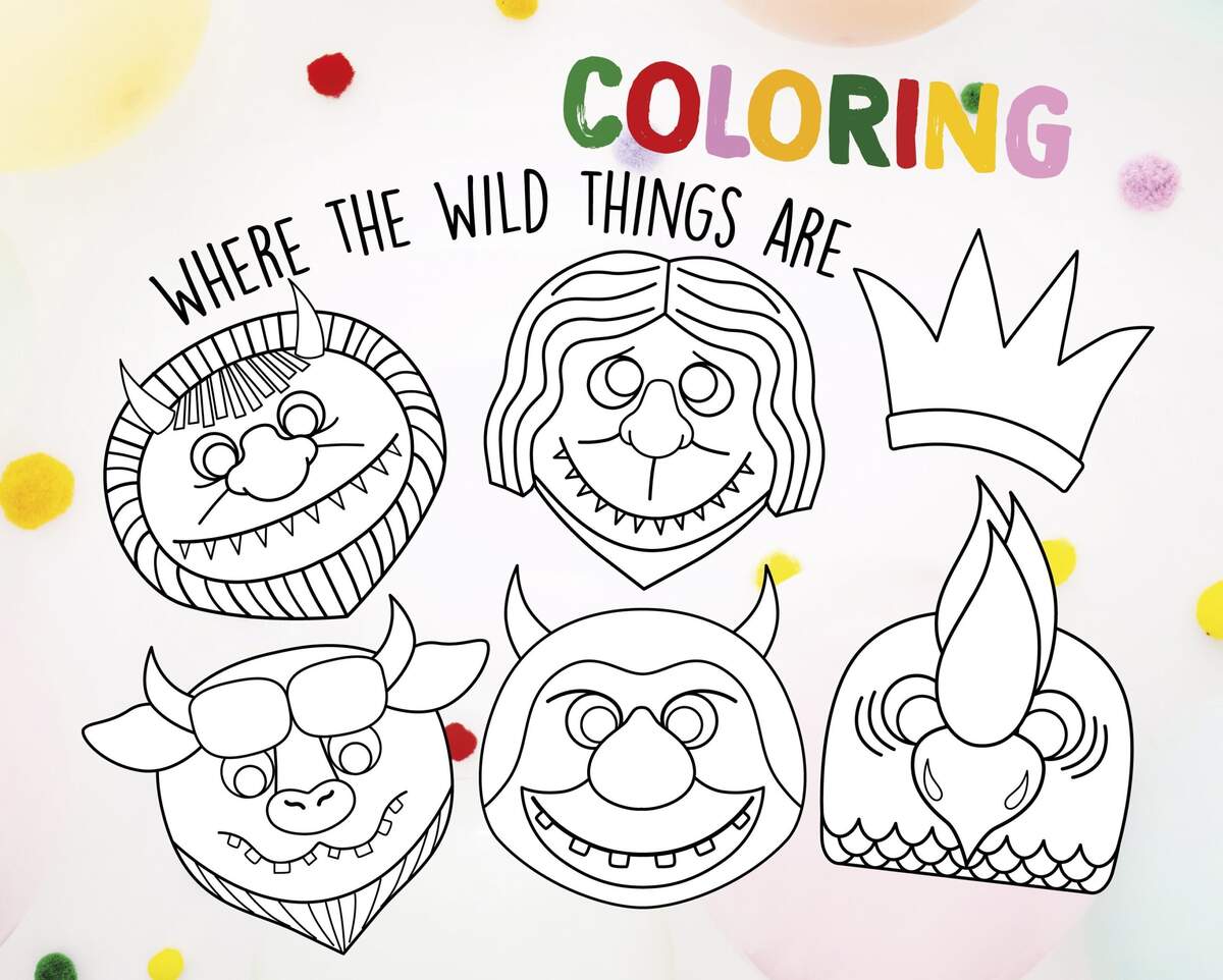 Where The Wild Things Are Coloring Etsy