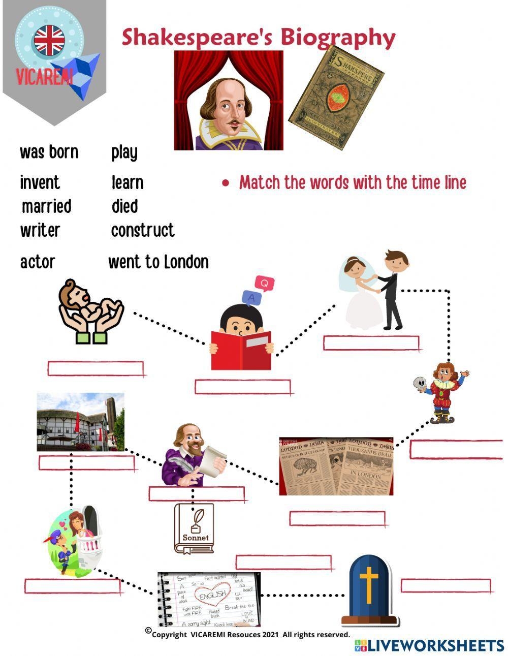 William Shakespeare Exercise For A1 Worksheets Library