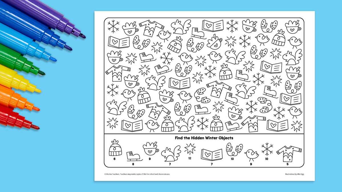 Winter Seek And Find Free Printable Activity Free Winter Activities Bundle For Middle And High School We Are Teachers