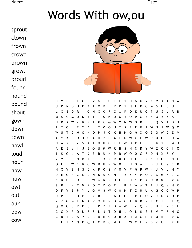 Words With Ow Ou Word Search WordMint