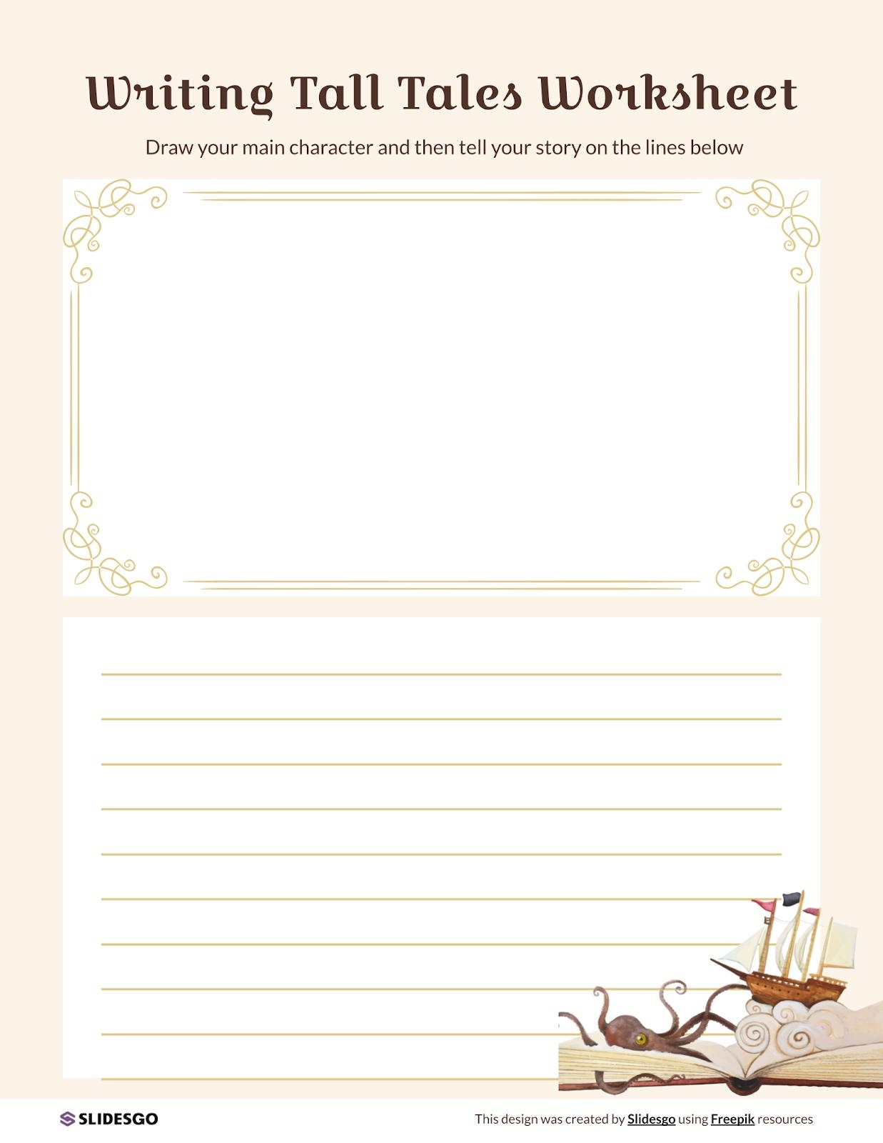 Writing Tall Tales Worksheet Template Writing Tall Tales Worksheet Template