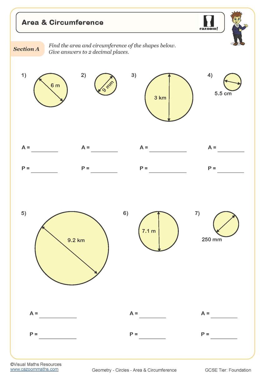 Year 8 Circles Worksheets PDF Printable Worksheets